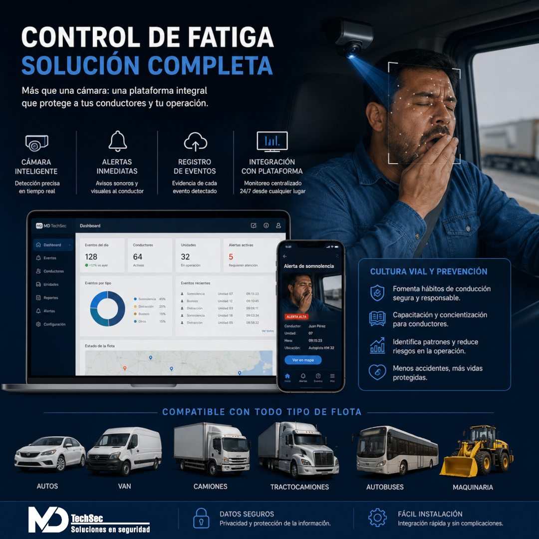 Reportes y análisis de fatiga para flotas en México - MD TechSec